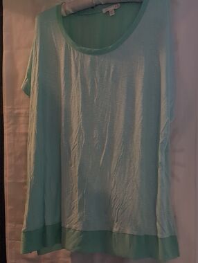 Kenar Mint Green Scoop Neck Tunic with Hem Band